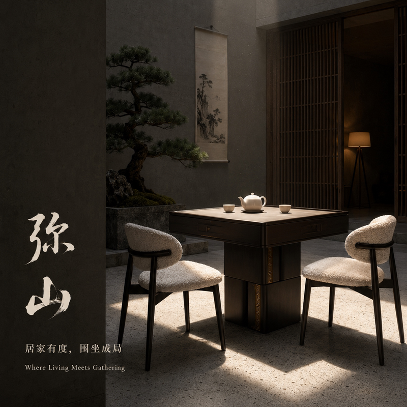 知歌麻将桌中古风高端超静音麻将机全自动家用餐桌一体2026新款